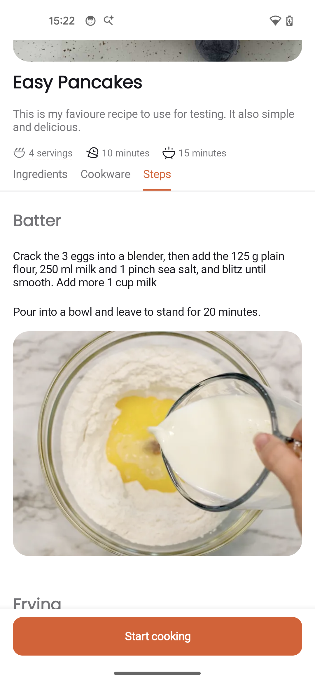 Recipe with header image and step photos