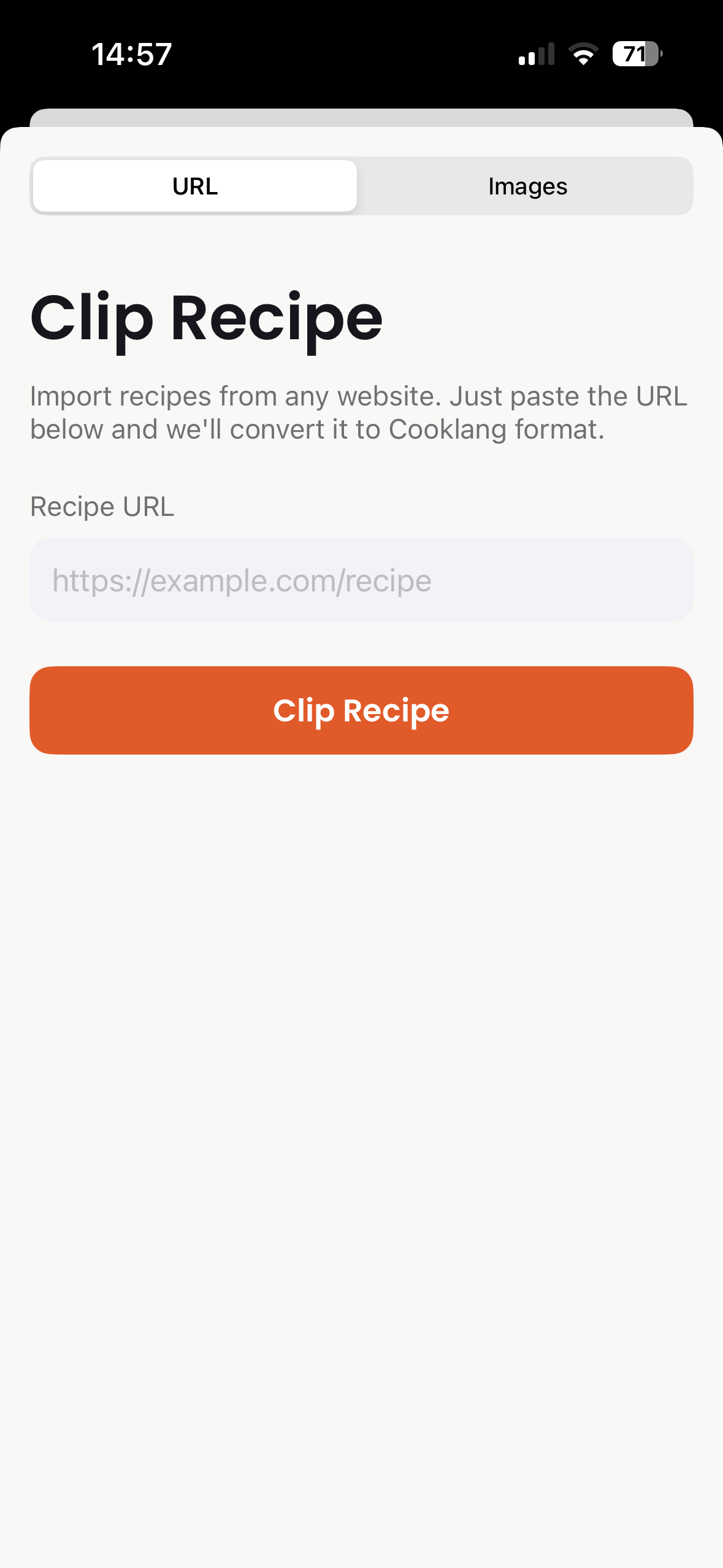 Clip recipe from URL